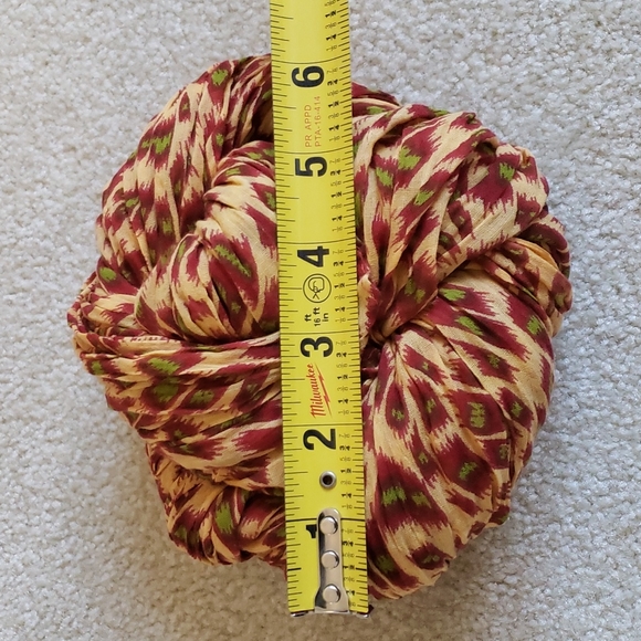 VTG Patterned Scarf in Camel, Rust, & Green. - Picture 5 of 5